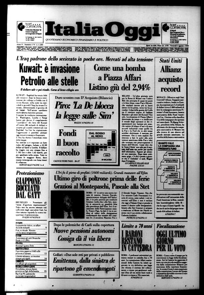 Italia oggi : quotidiano di economia finanza e politica